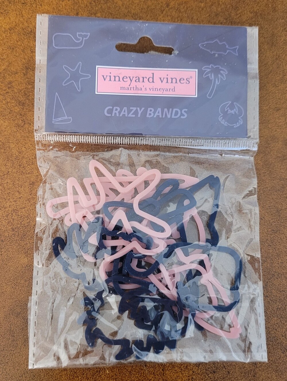 Vineyard Vines Pink and Navy Crazy Bands